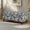 Elegant Flower Pattern Storage Ottoman With Soft Upholstery And Wood Frame - Flower - Image 3