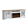Hampton - Fireplace TV Stand Console For TVs Up To 100" - Jasmine Whitewash / Barnwood - Image 4