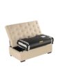 Convertible Folding Sofa Bed Ottoman With Memory Mattress And Tufted Design - Beige - Image 11