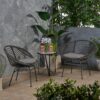 Cordella - Outdoor Woven Wicker Chairs With Cushions, (Set of 2) - Gray - Image 6