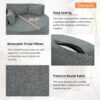360° Swivel Chair Accent Barrel Chair Swivel Round Sofa Chair With 3 Removable Pillows For Living Room, Office And Hotel - Gray - Image 6