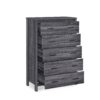 Titeca - Contemporary Wood 5 Drawer Dresser - Dark Gray - Image 7