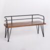 Outdoor Bench With Powder Coated Iron Frame - Teak - Image 5