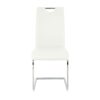 Modern Dining Chairs With Faux Leather Padded Seat And Chrome Metal Legs For Kitchen, Living, Bedroom, Dining Room - White / Silver - Image 15