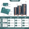 5 Piece Set (20"24"28 +A Travel Bag And A Toiletry Bag), Hard Case Spinner Wheels Luggage Sets With Tsa Lock Carry On Suitcase Luggage Durable Suitcase Color Matching - Dark Green - Image 3