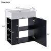 Modern Floating Bathroom Vanity With Ceramic Basin, Perfect For Small Bathrooms, Left Side Storage - Black - Image 8