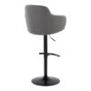 Boyne - Contemporary Adjustable Barstool With Swivel With Rounded T Footrest (Set of 2) - Black / Gray - Image 4
