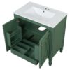 30" Bathroom Vanity With Sink, 2 Doors With Shelf, Soft Close Door Hinges, Vintage Style - Green - Image 13