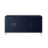 Modern Lacquered 4 Door Wooden Cabinet Sideboard Buffet Server Cabinet Storage Cabinet, For Living Room, Entryway, Hallway, Office, Kitchen And Dining Room - Navy Blue - Image 9