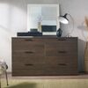 Morgan - Farmhouse 6 Drawer Jumbo Dresser Extra Deep Storage - Espresso - Image 3