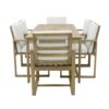 Patio Dining Set Outdoor Dining Table And Chair Set With And Removable Cushions For Patio, Backyard, Garden - Light Teak - Image 17