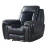 Clark - Blanche / Velvet Power Recliner With LED - Black - Image 3