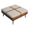 Buffalo - Large Square Hide Leather Footstool - Brown - Image 2