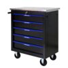5 Drawer Multifunctional Tool Cart With Wheels - Black / Blue - Image 10