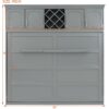 Queen Size Murphy Wall Bed With Top Cabinets & Wine Rack - Gray - Image 19