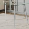 Thick Tempered Glass Top Dining Table & Stainless Steel Legs - Silver - Image 2