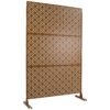 Freestanding Decorative Privacy Screen For Deck Balcony Patio, Metal Privacy - Brown - Image 3