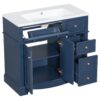 Bathroom Vanity With Resin Sink Combo, Frame Bathroom Storage Cabinet, Freestanding Vanity Set With 3 Drawers & Adjustable Shelf - Blue - Image 9