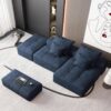 Modern Oversized Modular Sectional Sofa With Ottoman, Seat, Chaise Lounge And Armrest, Sparkling Chenille Fabric Soft Cushion Sofa With 4 Pillows, 4 Pieces Diy Combination Tufted Sofa, No Assembly Required - Blue - Image 11