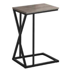 Accent Table, C - Shaped, Contemporary And Modern - Taupe / Black
