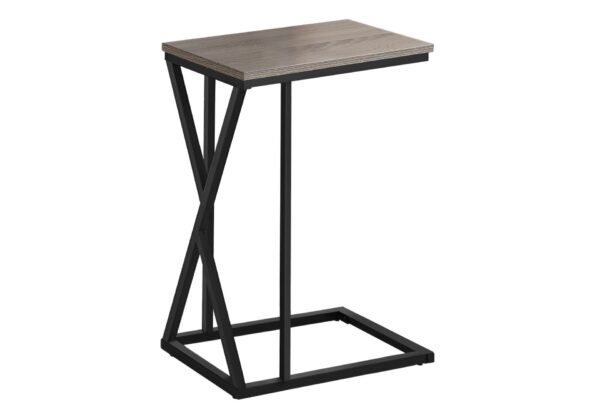 Accent Table, C - Shaped, Contemporary And Modern - Taupe / Black