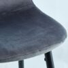 Bar Stools (Set of 2) Velvet Barstool Modern Counter Bar Height Chair With Back, Sturdy Metal Legs & Footrests, Island Stool For Kitchen Bar - Blue - Image 5