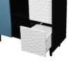 Modern Sideboard Buffet Cabinet With Red Doors And Unique Panel Styling - Black - Image 21