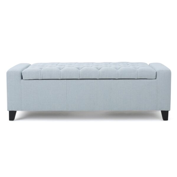 Stylish Guernsey Ottoman With Storage Function - Light Sky