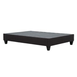 Twin Long Modern Upholstered Platform Bed Frame, Mattress Foundation Bed Base - Dark Gray