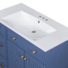 Bathroom Vanity, Transitional Style Bathroom Cabinet With Resin Sink, Single Bathroom Cabinet, With 2 Drawers And 1 Adjustable Storage Shelf, 2 Soft-Close Doors - Navy Blue - Image 20