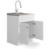 Beckham - Laundry Cabinet With Faucet And Stainless Steel Sink - White - Image 2