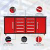 Storage Cabinets With Workbench (10 Drawers & 2 Cabinets) - Red - Image 2