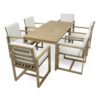 Patio Dining Set Outdoor Dining Table And Chair Set With And Removable Cushions For Patio, Backyard, Garden - Light Teak - Image 12