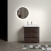 Alice - 30" Bathroom Vanity With Sink, Large Storage Freestanding Bathroom Vanity For Modern Bathroom, One-Piece Sink Basin Without Drain And Faucet - White / Walnut - Image 2