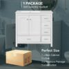 Bathroom Vanity With Ceramic Sink Combo, Abundant Storage Cabinet -2 Soft-Close Doors And 5 Drawers - White - Image 14