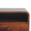 Large Curve Upper Slot Floating Bedside Table - Dak Brown - Image 4