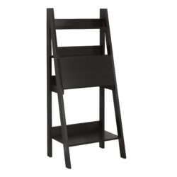 Computer Desk For Home Office, Laptop, Leaning, Storage Shelves, Contemporary & Modern - Espresso