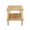Modern 2 Tier Coffee Table For Living Room Furniture, Rectangular Center Table With Open Storage Shelf, Rounded Rubberwood Legs, Stable And Durable - Burly Wood - Image 20