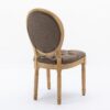 French Style Solid Wood Frame Antique Painting, Hand-Pulled Buckle Decoration Artificial Leather Dining Chair With Nailhead Trim, Wood Legs, Density Foam, Steel Spring Inner (Set of 2) - Brown - Image 7