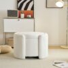 Cozy Boucle Storage Ottoman: Stylish Comfort With Hidden Storage - White - Image 2