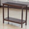 Workstation For Garden Balcony Garage, Acacia Console Potting Table - Brown - Image 5