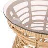 San Pedro - Boho Style Side Table With Tempered Glass Top - Light Brown Rattan - Image 7