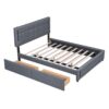 Queen Size Upholstered Platform Bed With Trundle And Drawers - Gray - Image 4