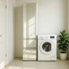 Elise - Slim Modular Wood Closet Cabinet With Mirror In Durable Melamine Construction - White - Image 14