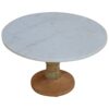 Cake Stand With Marble Top - Light Brown - Image 2