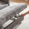 3 In 1 Loveseat Sofa Bed Chenille Fabric Pull Out Couch Sleeper Full Back Frame, Seat Frame, Armrests & 2 Pillows - Light Gray - Image 12