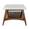 Mid - Century Modern Coffee Table Lower Shelf - Off White / Pecan - Image 6