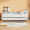 Full Size Daybed With Curved Handle Design And Twin Size Trundle - White - Image 10