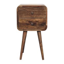 Mini Curved ed Nightstand - Brown Gray