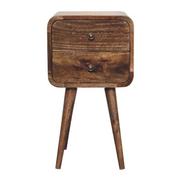 Mini Curved ed Nightstand - Brown Gray